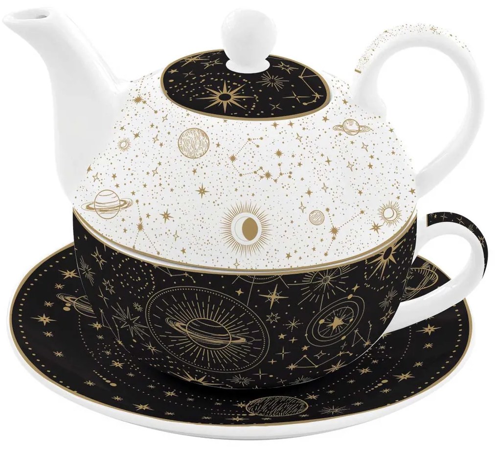 Porcelán egyszemélyes teáskészlet Coffee Mania Celestial