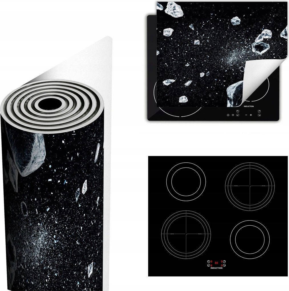 Tűzhelyvédő Szőnyeg Több Helyet Biztosít 60x52 fekete Jég