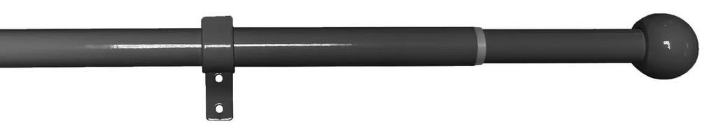 Gömb állítható karnis szett  16/19 mm, 120 - 230 cm, fekete nikkel, karikák nélkül