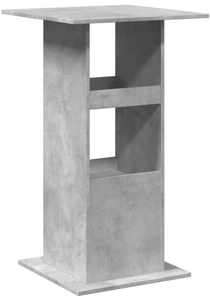betonszürke szerelt fa bárasztal tárolóval 60 x 60 x 102 cm