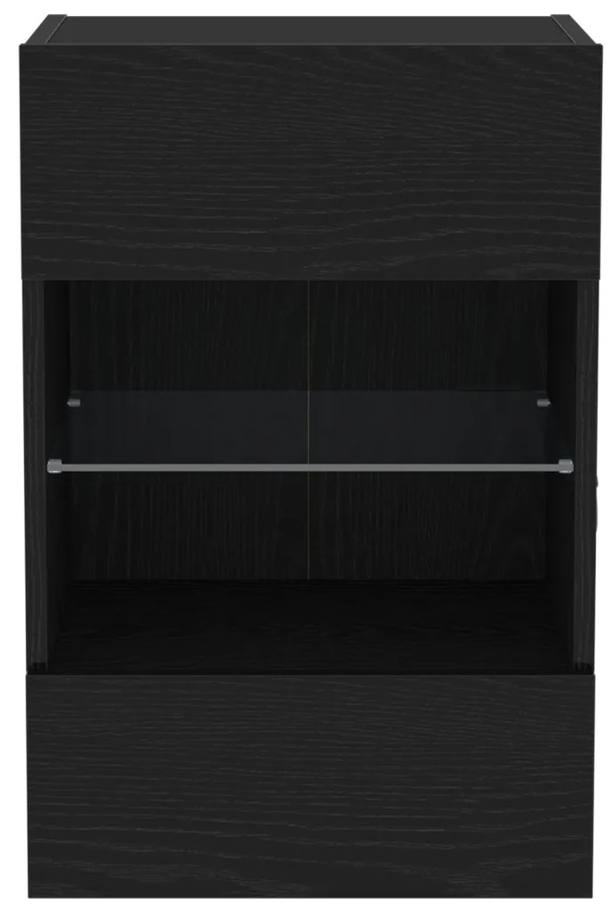 LED TV Szekrény Fekete Tölgy 40x30x60,5cm Szerelt Fa