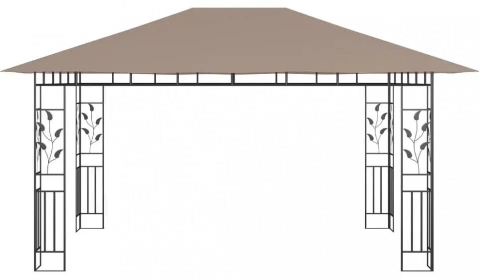 tópszínű pavilon szúnyoghálóval 4 x 3 x 2,73 m 180 g/m²