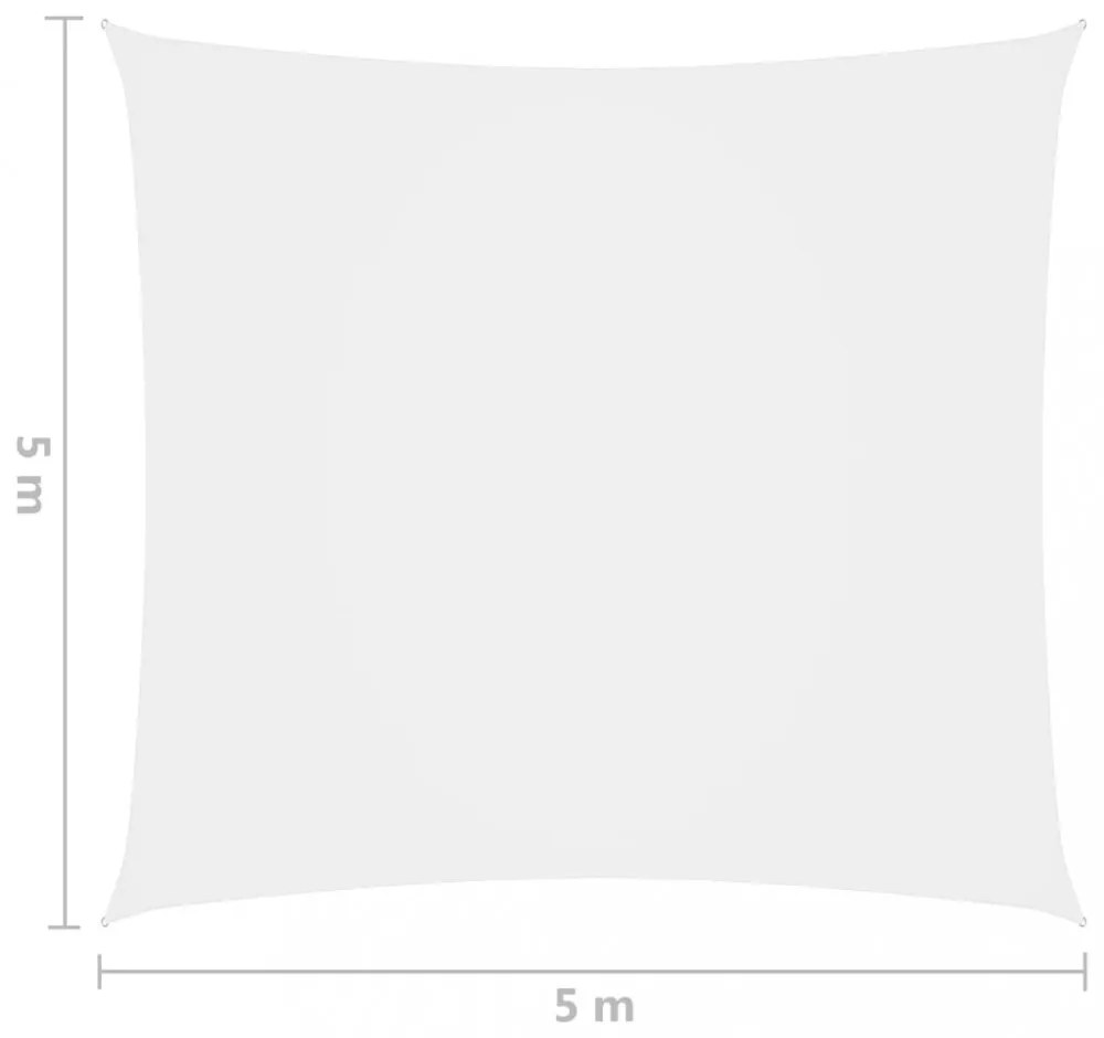 fehér négyzet alakú oxford-szövet napvitorla 5 x 5 m