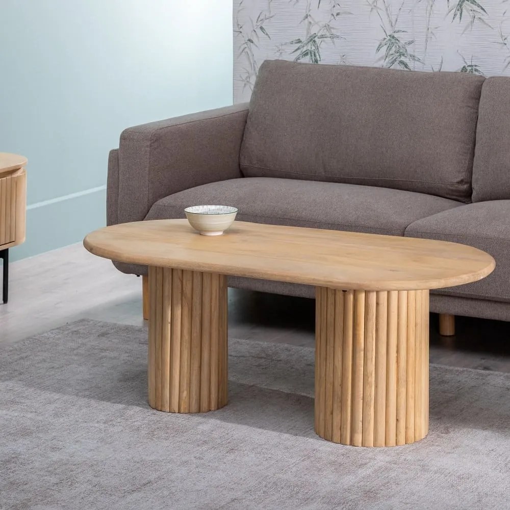 Natúr színű mangófa dohányzóasztal 60x120 cm Montmartre – Ixia