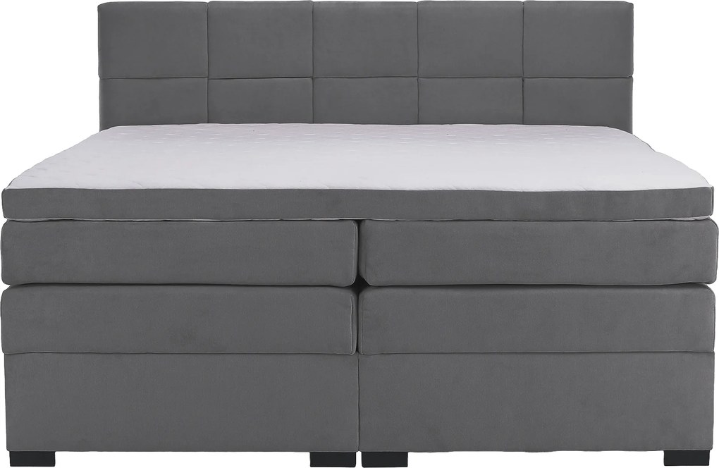 Boxspring ágy, 200x200, szürke, APRIL