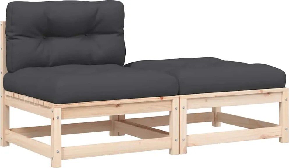 vidaXL kerti karfa nélküli kanapé párnával és lábtartóval