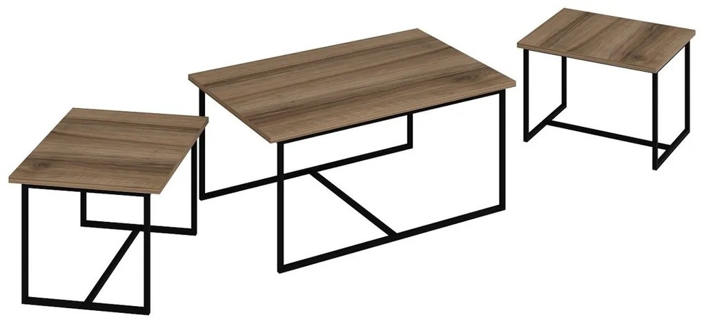Levada Walnut kisasztal szett, 3 db