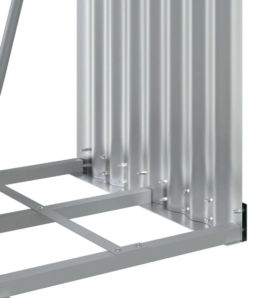 antracit színű horganyzott acél fatörzstartó 40 x 45 x 100 cm