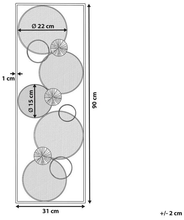 Fali Dekoráció Arany Színben TUNGSTEN Beliani
