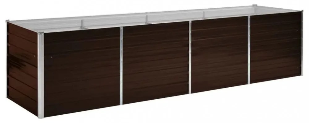barna horganyzott acél kerti magaságyás 320 x 80 x 77 cm