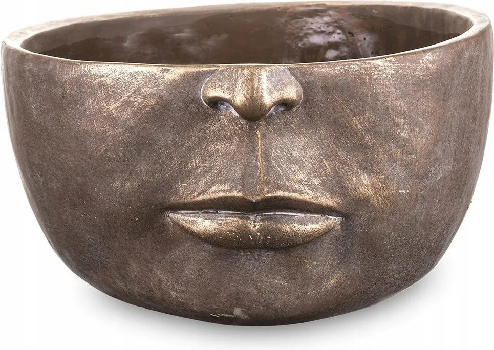 Virágtartó Fej Cement Arany Barna 18x38cm Arc