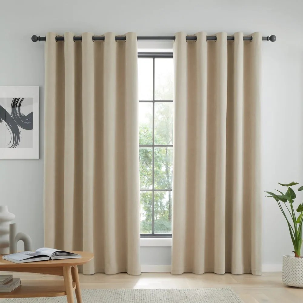 Bézs sötétítő függöny szett 2 db-os 229x229 cm Wilson – Catherine Lansfield