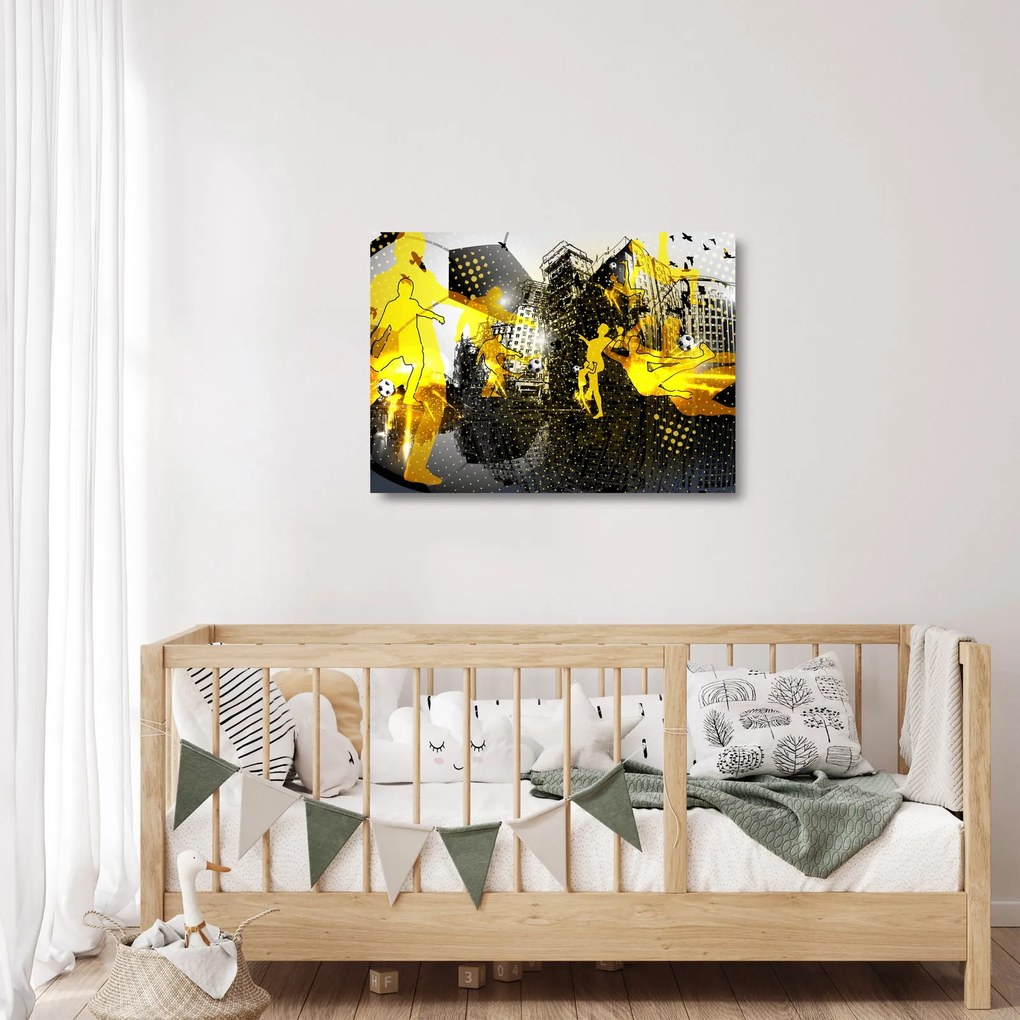 Kép - Foci a nagyvárosban (üvegen) (70x50 cm)