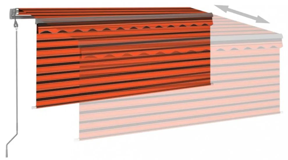 narancssárga-barna automata napellenző redőnnyel 3 x 2,5 m