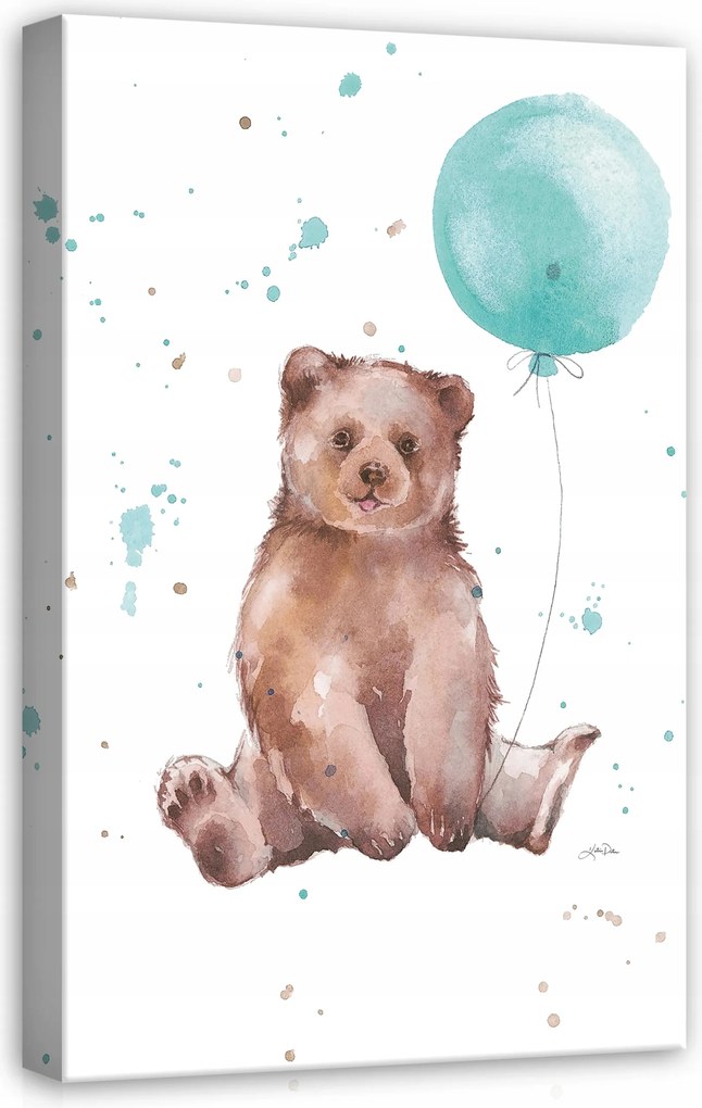 Vászonkép falikép maci barna türkiz 40 x 60