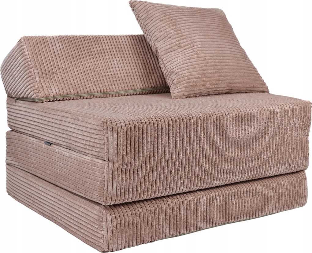 Összecsukható Túra Matrac Ferde Gyerek Nappali Divatos Fotel Kordbársony Rózsaszín