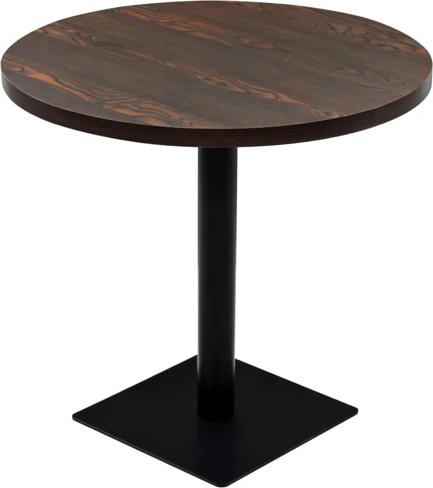 vidaXL kerek, sötét hamuszínű MDF/acél bisztró asztal 80 x 75 cm