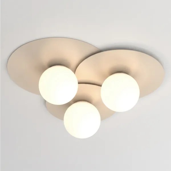 FLAT mennyezeti lámpatest 3xE27/15W/230V 55x60 cm bézs