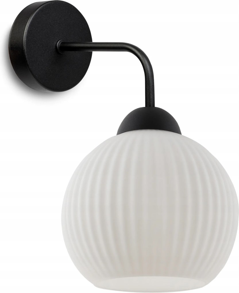 Fali Lámpa Fehér Üveg Gömb Faragott Hálószoba Nappali 14CM