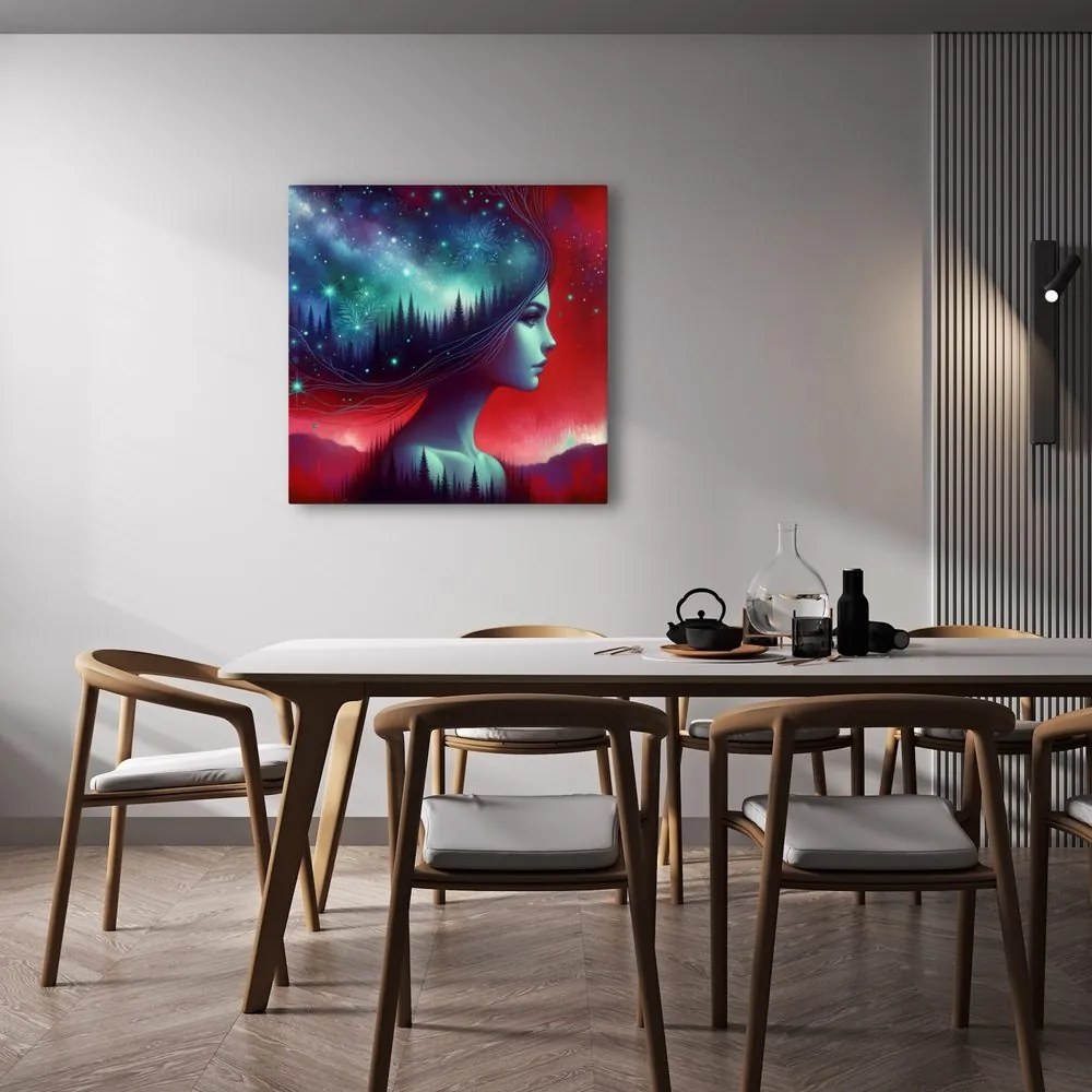 Kép álomszerű galaxis és sziluett