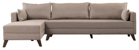 L-alakú sarokkanapé KORFU krémszínű balos