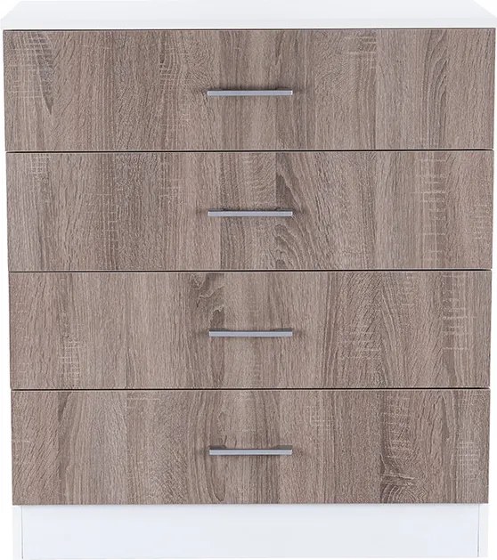 Miami komód 4 fiókos 80x92 cm yorki tölgy-fehér