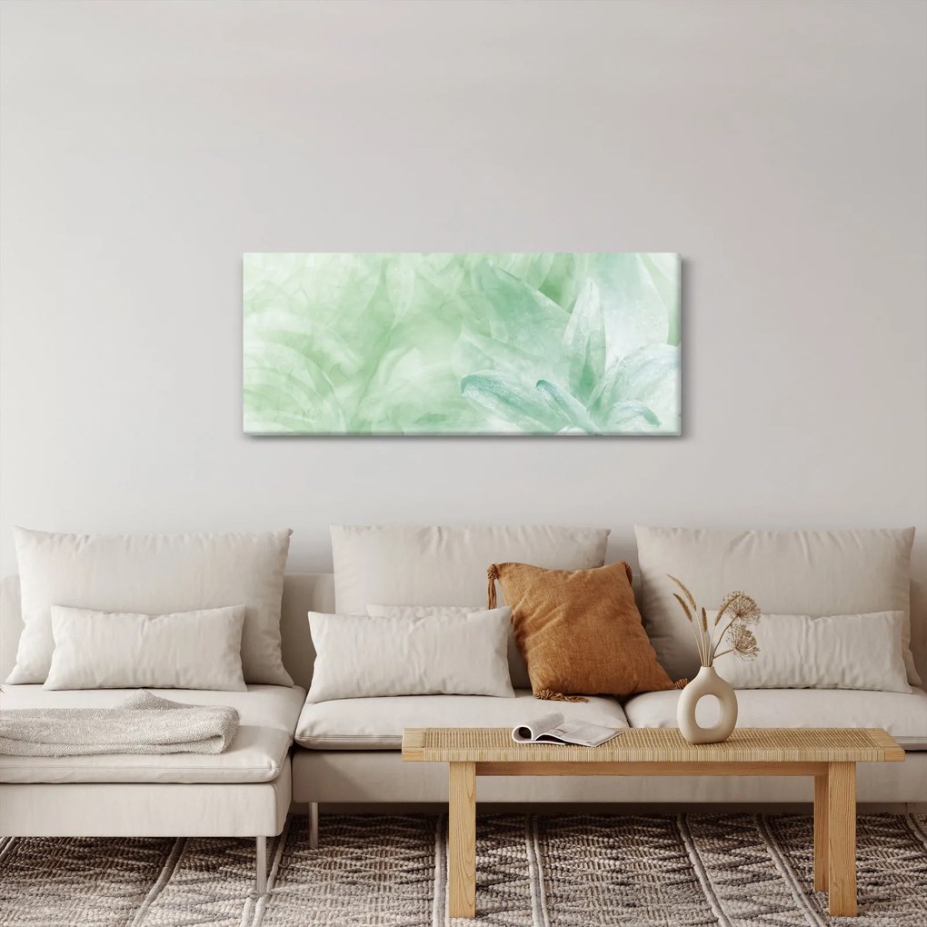 Kép - Zöld virág (120x50 cm)