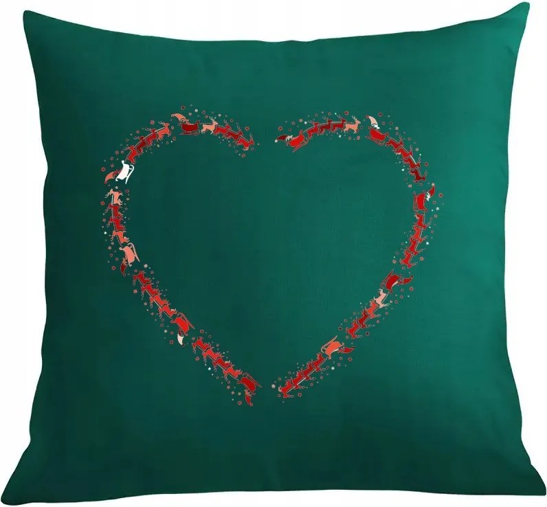 Karácsonyi párna párnahuzat Mikulás szán