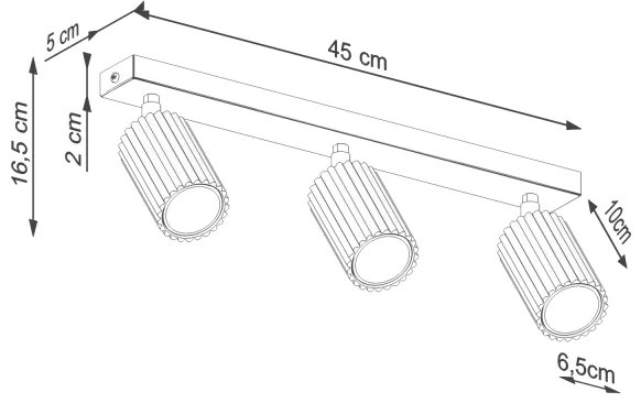 Sollux SL.1600 - Spotlámpa KARBON 3xGU10/10W/230V krémes