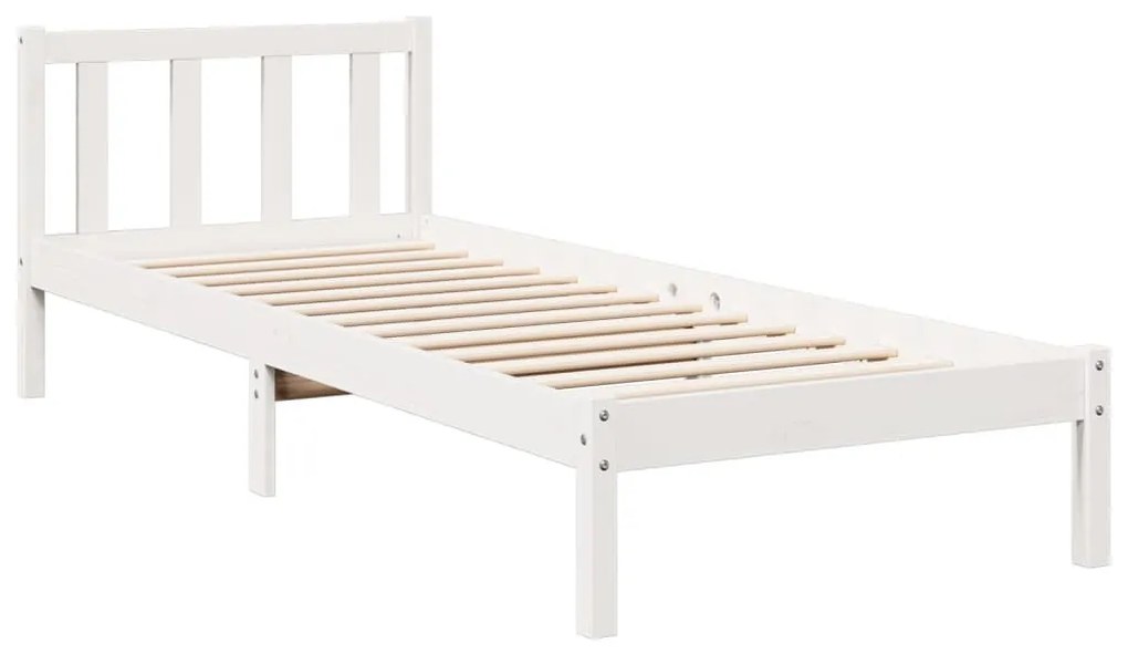 fehér tömör fenyő extra hosszú ágykeret matrac nélkül 90x220 cm