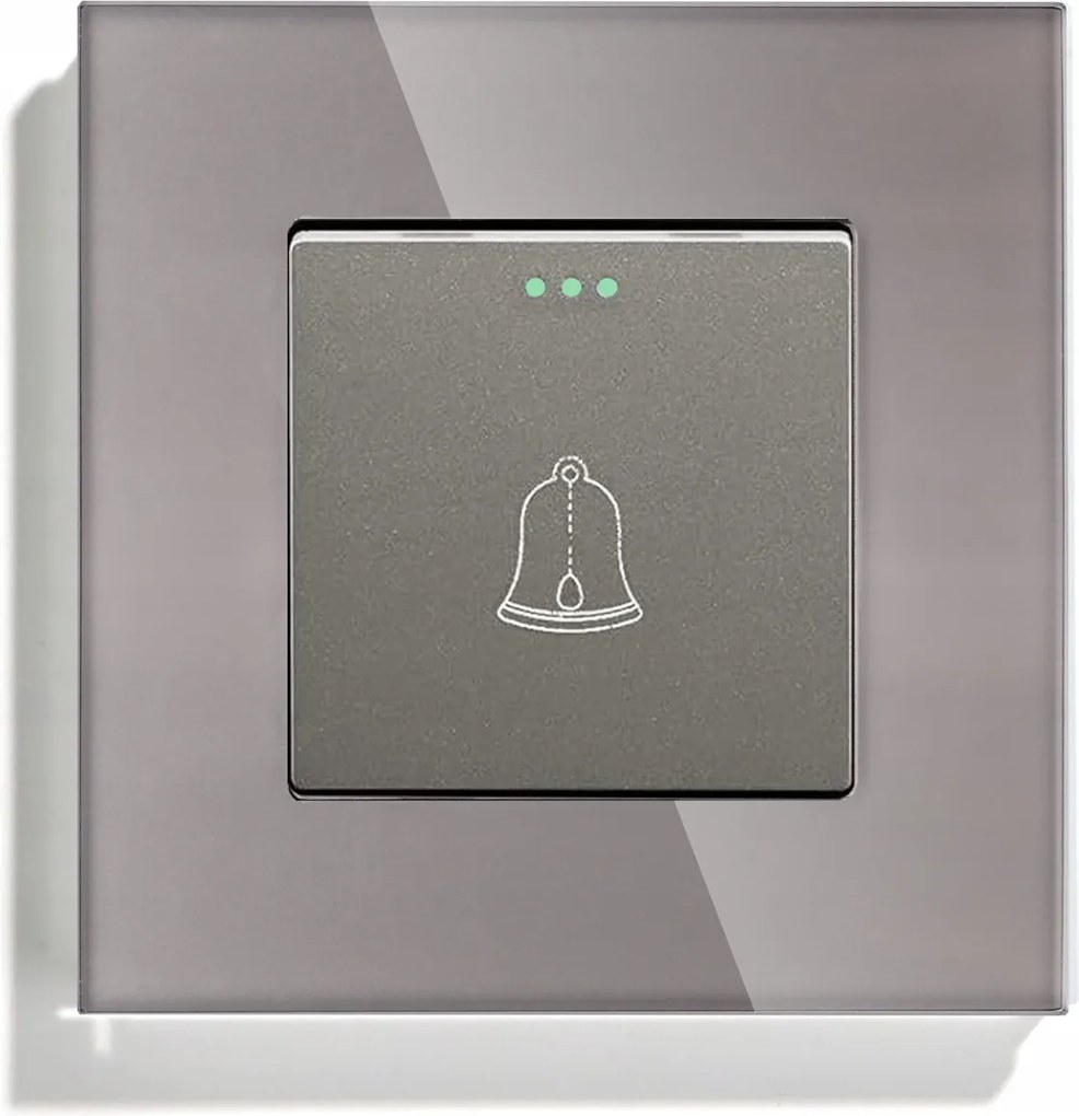 Kapcsoló Fénykapcsoló Üveg Csengő Impulzus Szürke