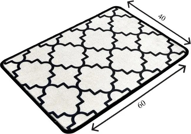 Fekete-bézs fürdőszobai kilépő 40x60 cm Kupa – Foutastic