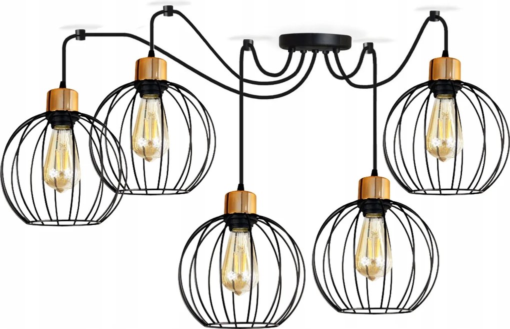 Csillár Mennyezeti Lámpa Pók Kör 5 Led Drót