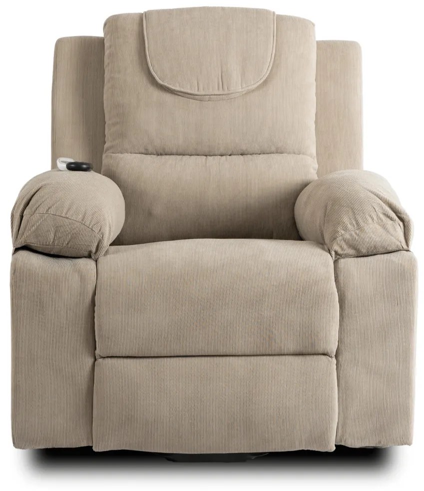 Elektromosan Vezérelhető Masszázsfunkciós Relaxfotel Bézs Színben, Felállást Segítő Funkcióval. FENIX