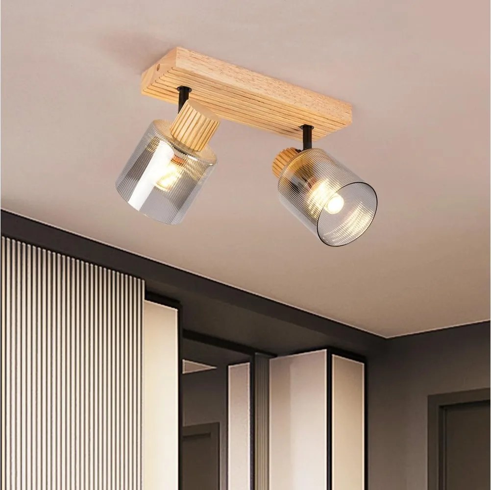 Brilagi - Spotlámpa HYGGE 2xE14/15W/230V fa/füstszínű