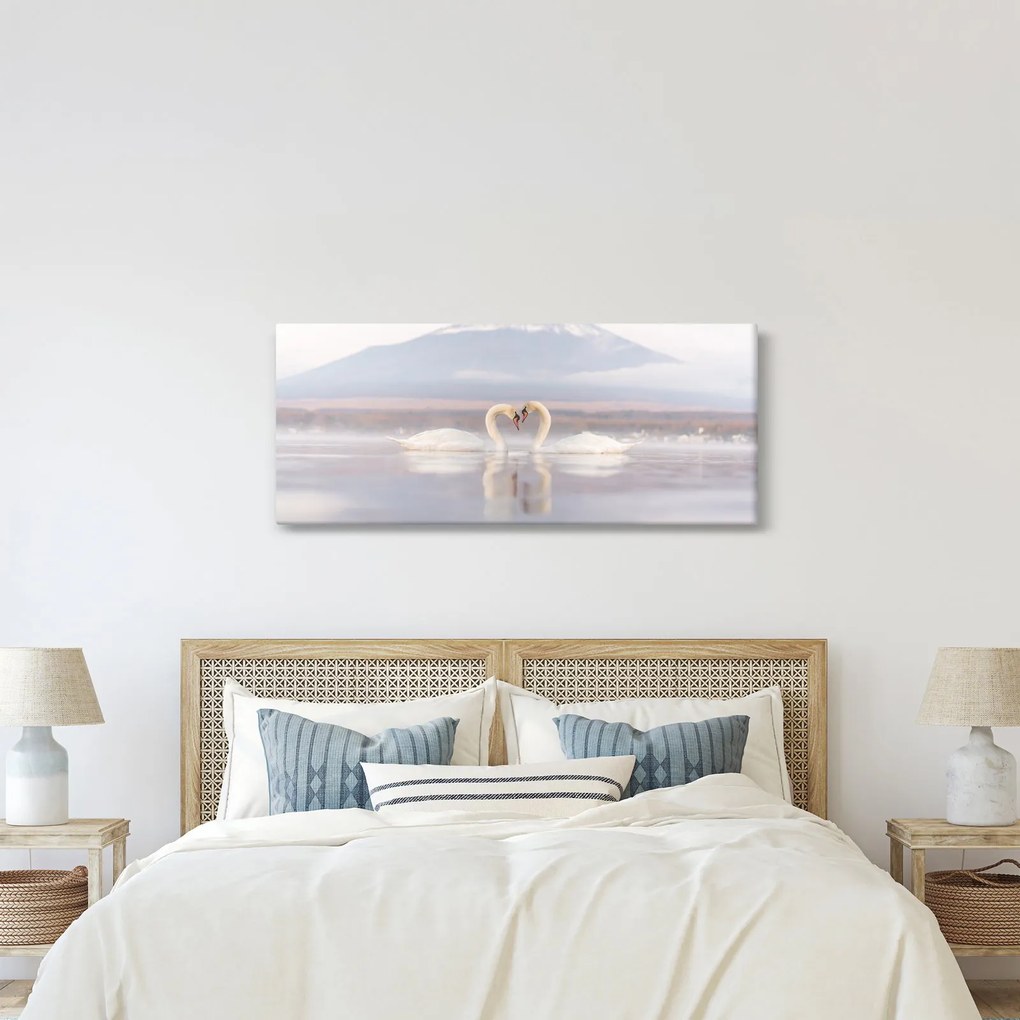 Kép - Szerelmes hattyúk (120x50 cm)