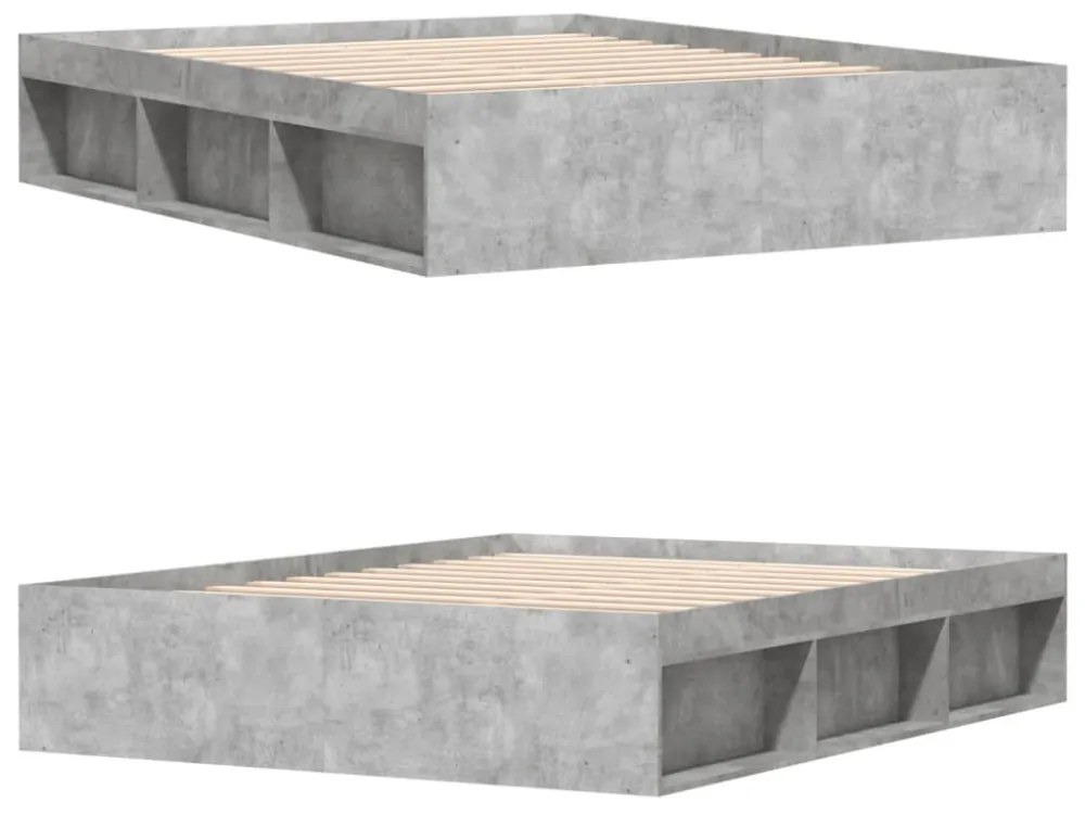 betonszürke ágykeret 160 x 200 cm