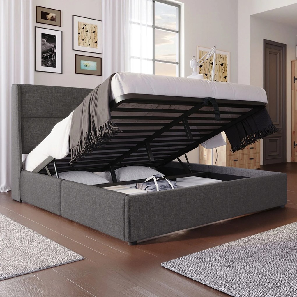 Kárpitozott ágy Hidraulikus franciaágy 180X200 Állítható fejtámla