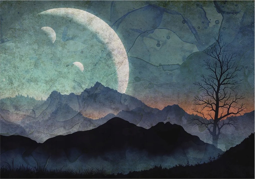 Flizelin tapéta Flizelin Fali Prémium Éjszakai tájkép 208x146 Ragasztó