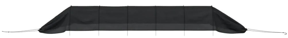 Fekete acél és polietilén háló alagút 300 x 50 x 48,5 cm