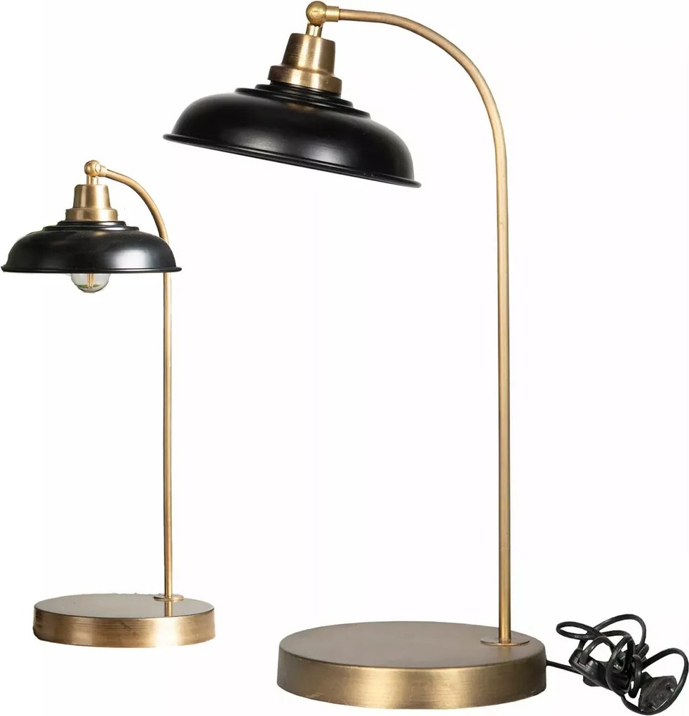 Asztali Lámpa Nagy 52cm arany fekete álló éjjeli nappali E27 magas