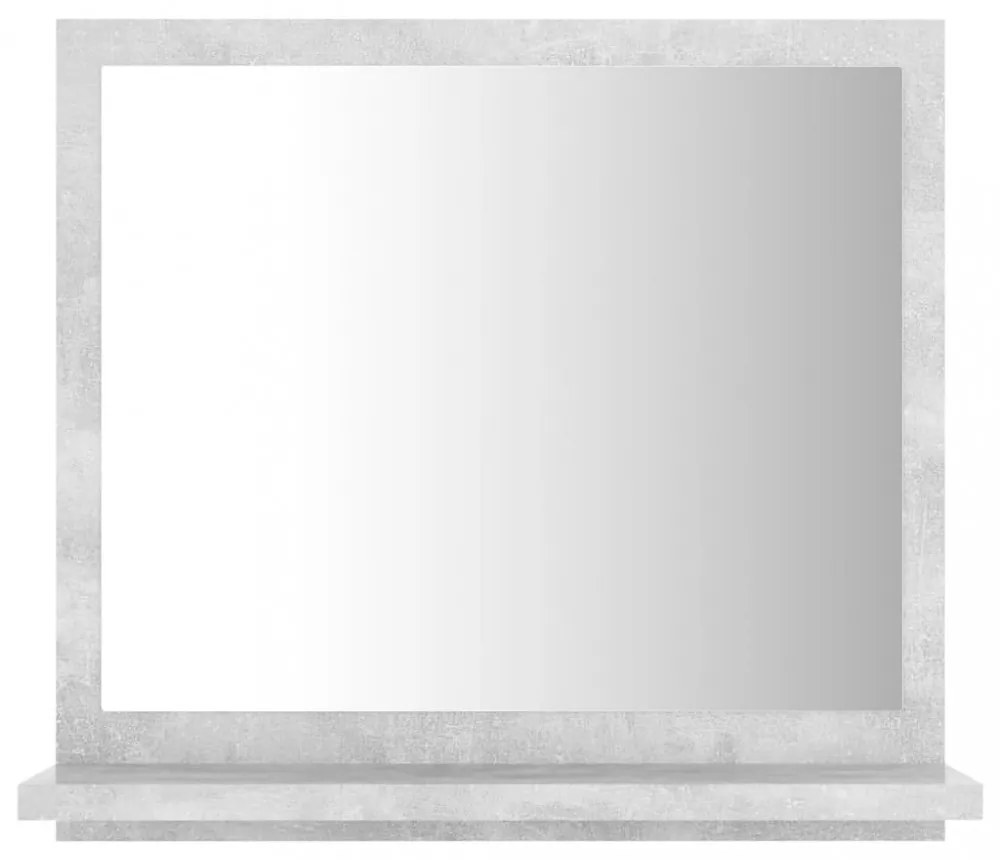 betonszürke szerelt fa fürdőszobai tükör 40 x 10,5 x 37 cm
