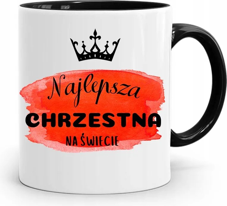 Keresztelői Bögre Fekete Ajándék fényképes nyomattal