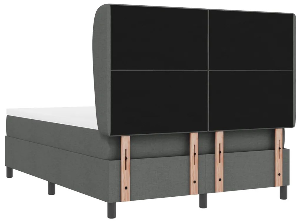 Boxspring Ágy Matrac Készlettel - Sötétszürke, 160x200 cm Szövet