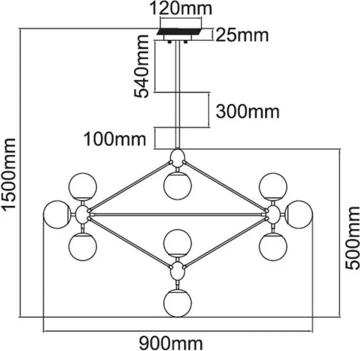 Orlicki Design BAO OR80094 Függőlámpa 10x8W/E27