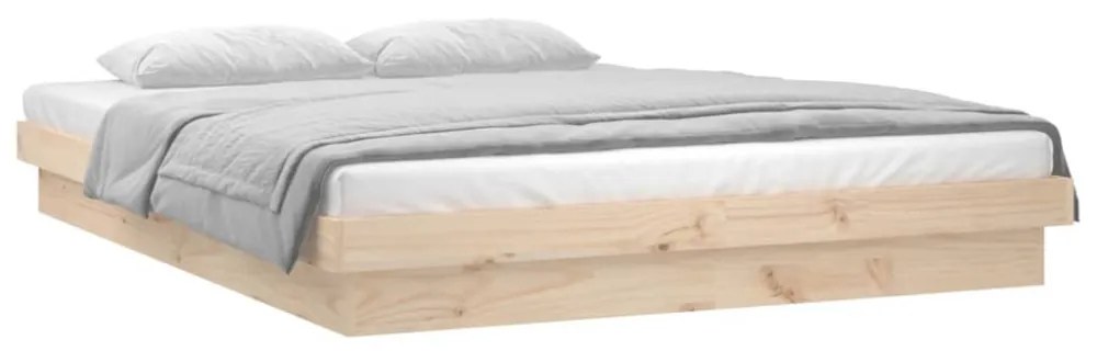 tömör fa ágykeret LED-ekkel 180x200 cm (Super King)