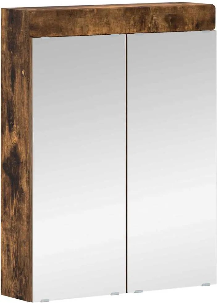 vidaXL Fürdőszobai tükörszekrény TULUM Füstölt tölgy 60 x 16,5 x 78 cm