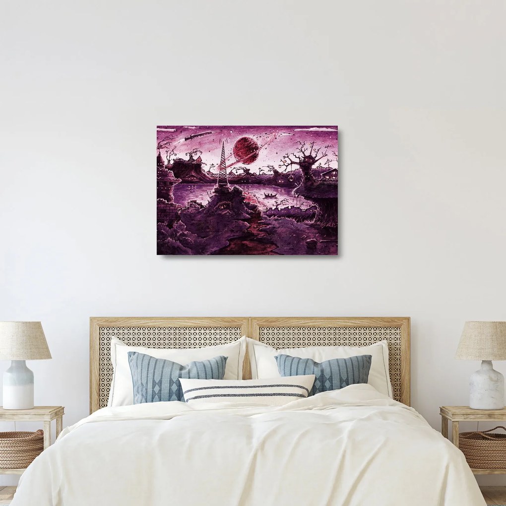 Kép - Elvarázsolt falu (üvegen) (70x50 cm)