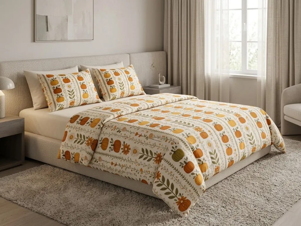 Flanel ágynemű PUMPKIN LINES színes kivitel Ágyneműhuzat mérete: 70 x 90 cm | 140 x 220 cm
