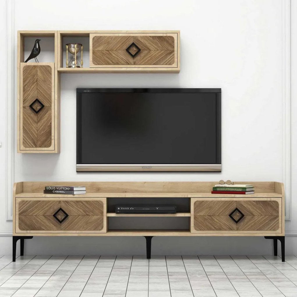 Samba TV-állvány, tölgy, 180 cm